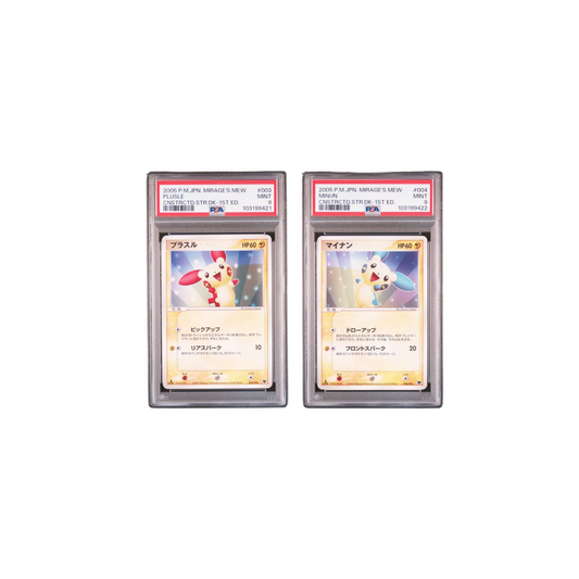 Pokemon Plusle + Minun Mirages Mew 2005 PSA 9 (JP)